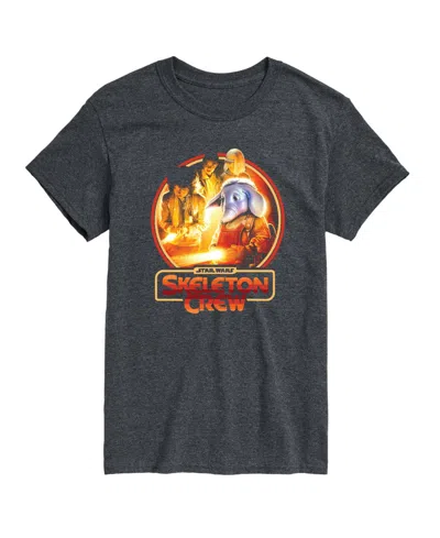 Airwaves Men's Skeleton Crew Retro Circle Short-sleeve Graphic T-shirt In Gray
