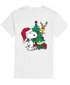 Airwaves Men's Snoopy And Christmas Tree Graphic T-shirt In White