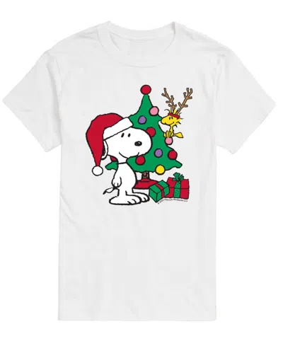 Airwaves Men's Snoopy And Christmas Tree Graphic T-shirt In White