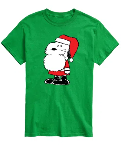 Airwaves Men's Snoopy Santa Dog Graphic T-shirt In Green