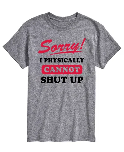 Airwaves Men's Sorry Cannot Shut Up Short-sleeve Graphic T-shirt In Athletic Heather