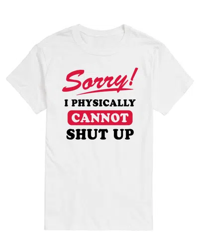 Airwaves Men's Sorry Cannot Shut Up Short-sleeve Graphic T-shirt In White