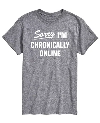 Airwaves Men's Sorry Im Chronically Online Short-sleeve Graphic T-shirt In Athletic Heather