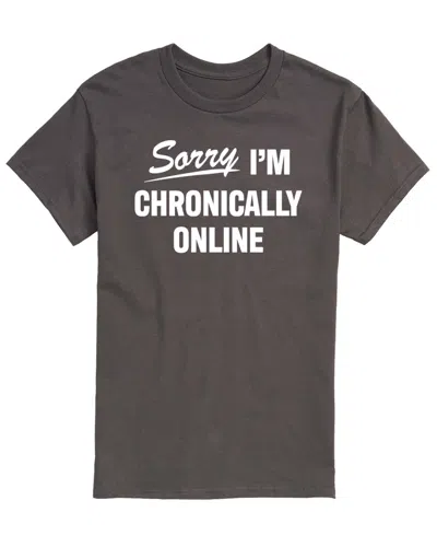 Airwaves Men's Sorry Im Chronically Online Short-sleeve Graphic T-shirt In Charcoal