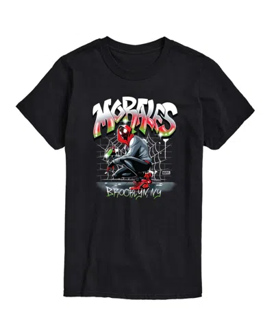 Airwaves Men's Spider-man Morales Short Sleeve T-shirt In Black