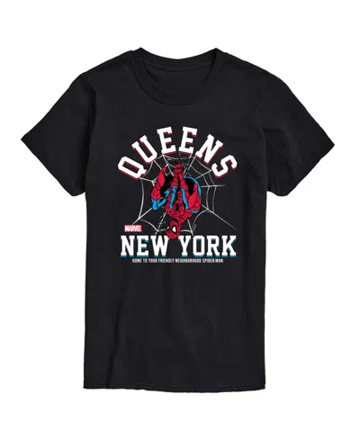 Airwaves Men's Spider-man Queens New York Short Sleeve T-shirt In Black