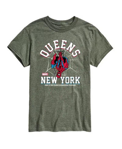 Airwaves Men's Spider-man Queens New York Short Sleeve T-shirt In Green