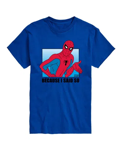 Airwaves Men's Spider-man Because Said So Short-sleeve Graphic T-shirt In Blue