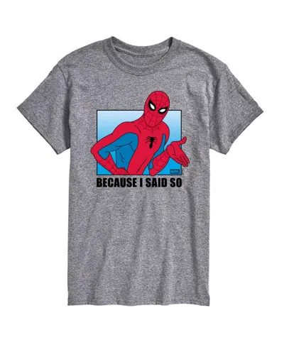 Airwaves Men's Spider-man Because Said So Short-sleeve Graphic T-shirt In Gray