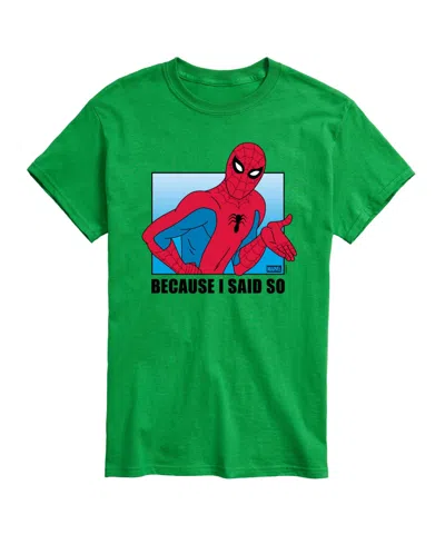 Airwaves Men's Spider-man Because Said So Short-sleeve Graphic T-shirt In Green