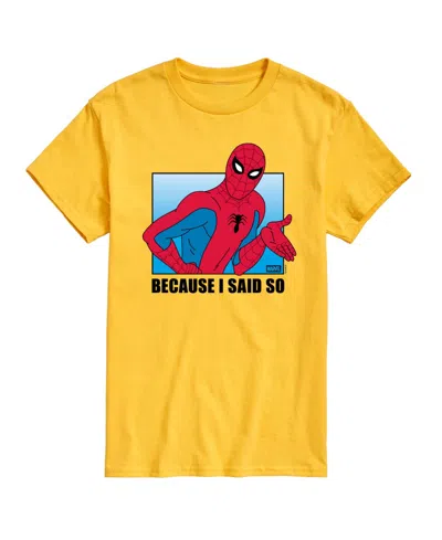 Airwaves Men's Spider-man Because Said So Short-sleeve Graphic T-shirt In Yellow