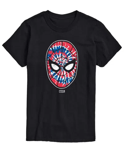 Airwaves Men's Spiderman Flag Fill Spiderman Short-sleeve Graphic T-shirt In Black