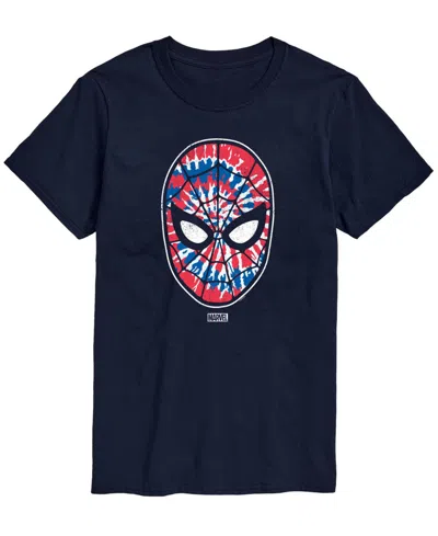 Airwaves Men's Spiderman Flag Fill Spiderman Short-sleeve Graphic T-shirt In Blue
