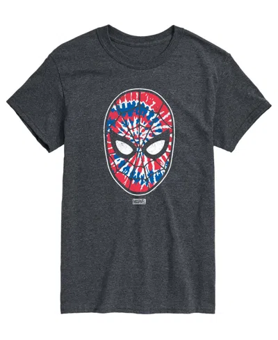 Airwaves Men's Spiderman Flag Fill Spiderman Short-sleeve Graphic T-shirt In Gray