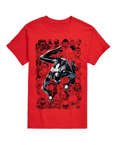 Airwaves Men's Spider-man Lineart Characters Short-sleeve Graphic T-shirt In Red