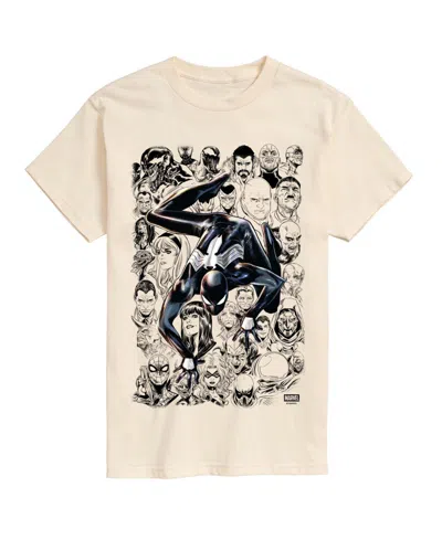 Airwaves Men's Spider-man Lineart Characters Short-sleeve Graphic T-shirt In White