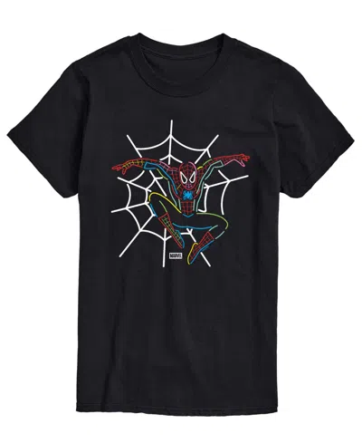 Airwaves Men's Spiderman Neon Short-sleeve Graphic T-shirts In Black