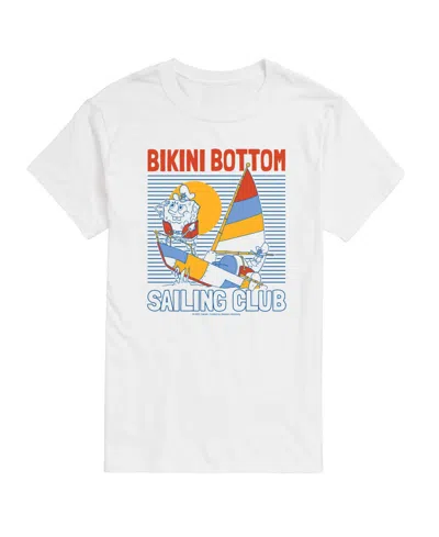 Airwaves Men's Sponge Bob Square Pants Bikini Botton Sailing Club Graphic T-shirt In White