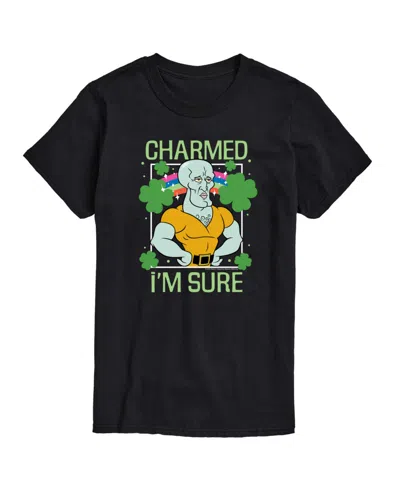 Airwaves Men's Spongebob Squarepants Charmed I'm Sure Short Sleeve T-shirt In Black