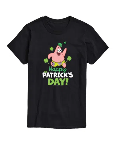 Airwaves Men's Spongebob Squarepants Happy Patrick's Day Short Sleeve T-shirt In Black