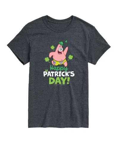 Airwaves Men's Spongebob Squarepants Happy Patrick's Day Short Sleeve T-shirt In Gray