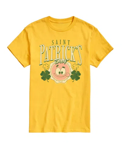 Airwaves Men's Spongebob Squarepants St. Patrick's Day Short-sleeve Graphic T-shirt In Yellow