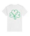 Airwaves Men's St Patrick's Day Clover Short Sleeve T-shirt In White