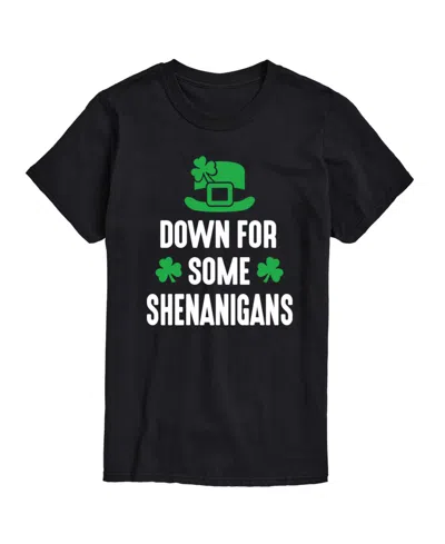 Airwaves Men's St Patrick's Down For Shenanigans Short Sleeve T-shirt In Black