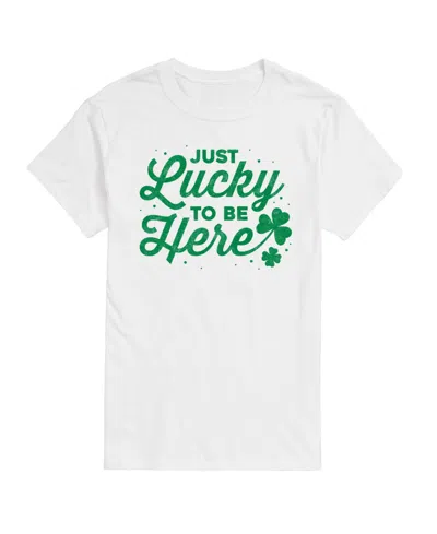 Airwaves Men's St Patrick's Just Lucky To Be Here Short Sleeve T-shirt In White