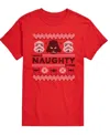 Airwaves Men's Star Wars Christmas Naughty Darth Vader Short-sleeve Graphic T-shirt In Red