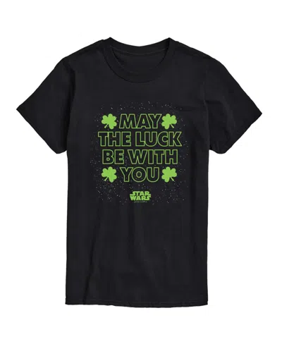 Airwaves Men's Star Wars May The Luck Short Sleeve T-shirt In Black