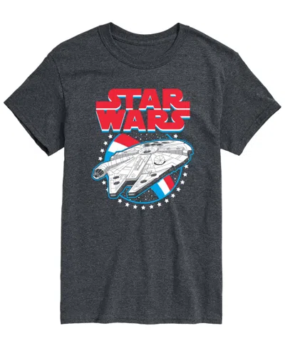 Airwaves Men's Star Wars Millennium Falcon Americana Short-sleeve Graphic T-shirt In Gray
