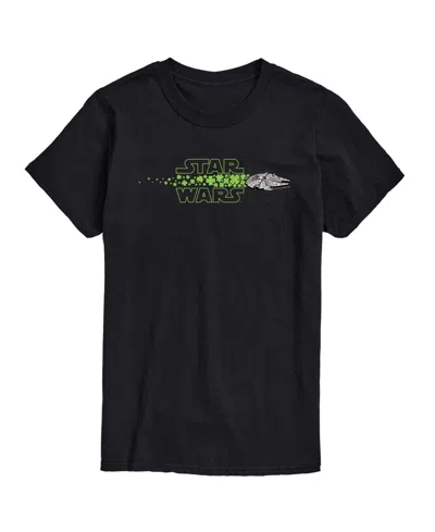Airwaves Men's Star Wars Millennium Falcon Logo Shamrocks Short-sleeve Graphic T-shirt In Black