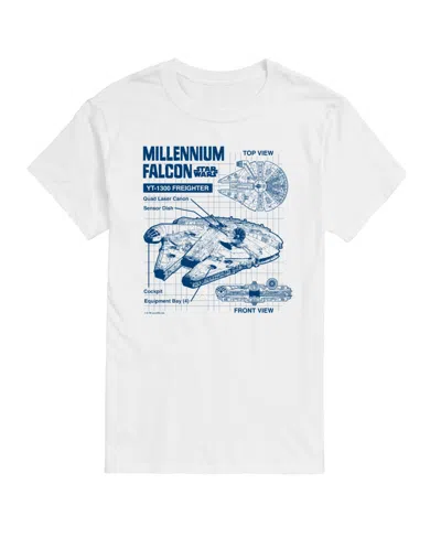 Airwaves Men's Star Wars Millennium Falcon Short Sleeve T-shirt In White