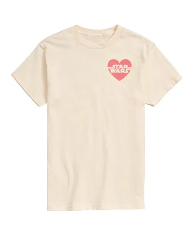 Airwaves Men's Star Wars Valentines Heart Printed Short-sleeve Graphic T-shirt In Pink