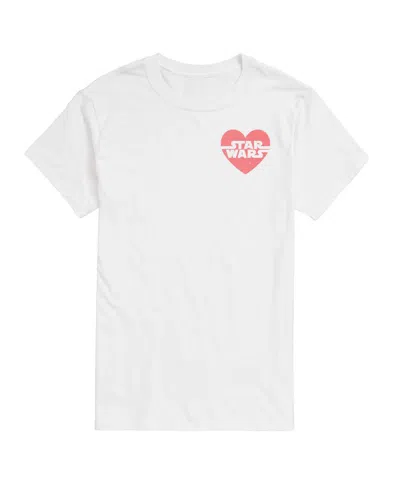 Airwaves Men's Star Wars Valentines Heart Printed Short-sleeve Graphic T-shirt In White