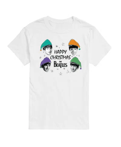 Airwaves Men's The Beatles Happy Christmas Short Sleeve Tee In White