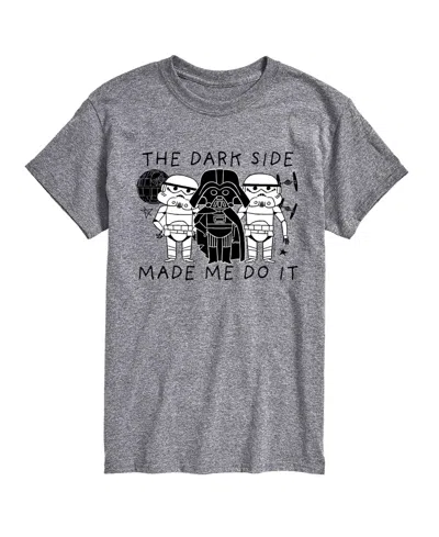 Airwaves Men's The Dark Side Made Me Do It Short-sleeve Graphic T-shirt In Gray