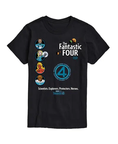 Airwaves Men's The Fantastic Four First Steps Team Short Sleeve T-shirt In Black
