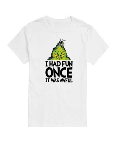 Airwaves Men's The Grinch Had Fun Once People Short Sleeve Tee In White