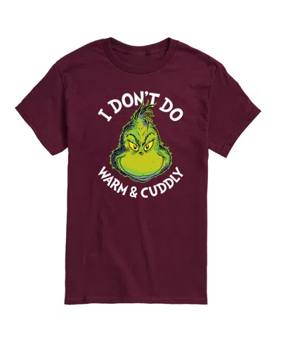 Airwaves Men's The Grinch I Don't Do Warm And Cuddly Graphic T-shirt In Burgundy