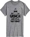 Airwaves Men's The Grinch Like It's A Bad Thing Short Sleeve Tee In Gray