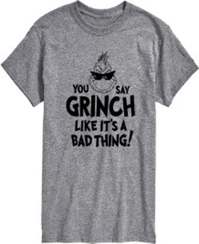 Airwaves Men's The Grinch Like It's A Bad Thing Short Sleeve Tee In Gray