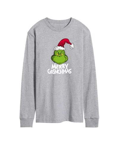 Airwaves Men's The Grinch Merry Grinchmas Graphic Crewneck T-shirt In Gray