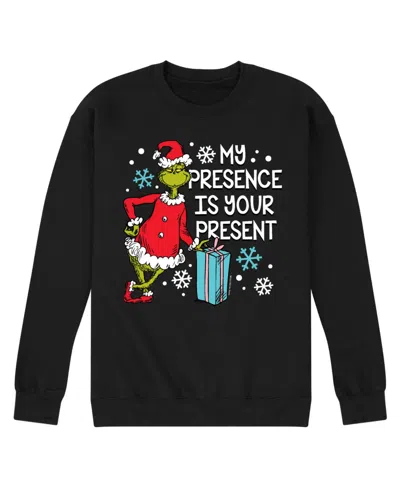 Airwaves Men's The Grinch My Presence Is Your Present Long Sleeve Fleece In Black