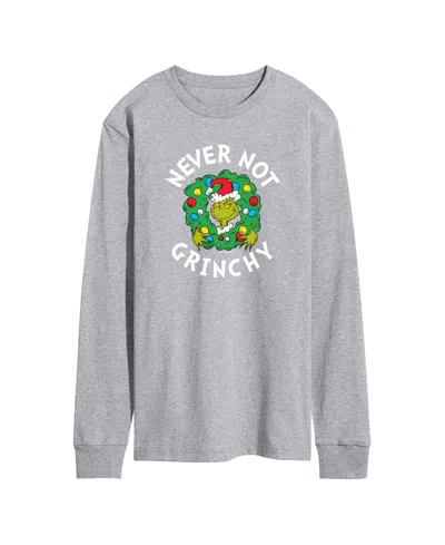 Airwaves Men's The Grinch Never Not Grinchy Graphic Long-sleeve T-shirt In Gray