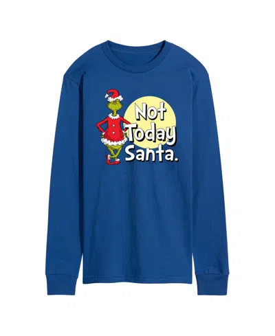 Airwaves Men's The Grinch Not Today Santa Long-sleeve Graphic T-shirt In Blue