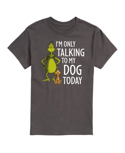 Airwaves Men's The Grinch Only Talking To My Dog Today People Short Sleeve Tee In Gray