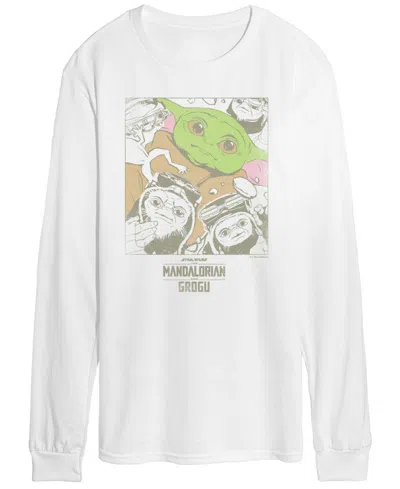 Airwaves Men's The Mandalorian & Grogu And Friends Vintage Faded Graphic T-shirt In White