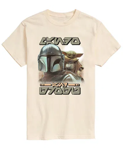 Airwaves Men's The Mandalorian & Grogu Aurebesh Graphic T-shirt In Cream